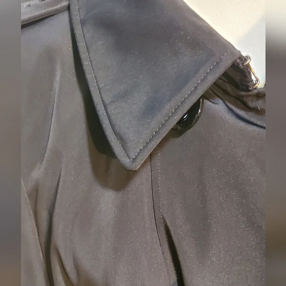 Calvin Klein Classic Black Double-Breasted Trench Coat - Picture 2 of 15